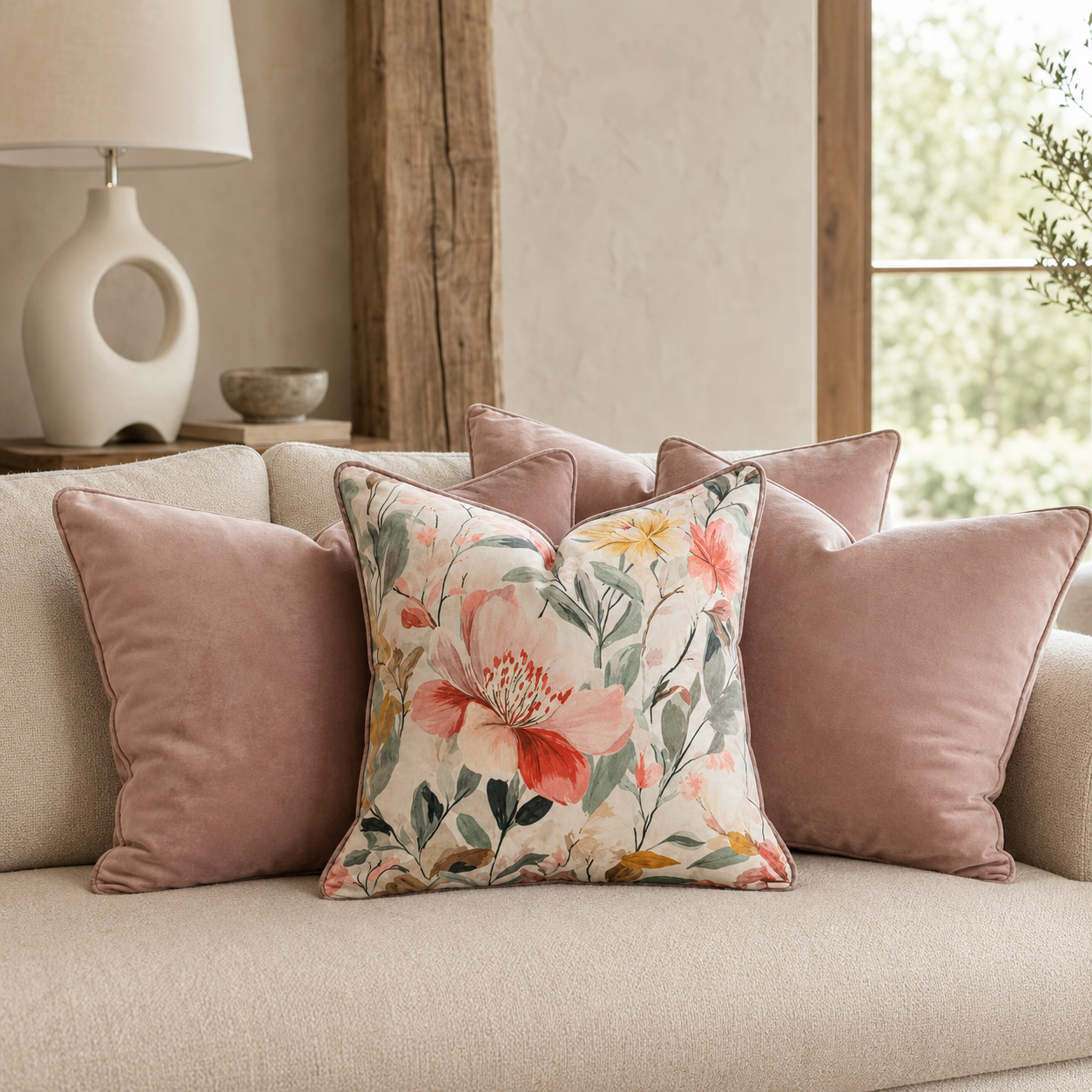 Cushion F+H Velvet Floral Delight