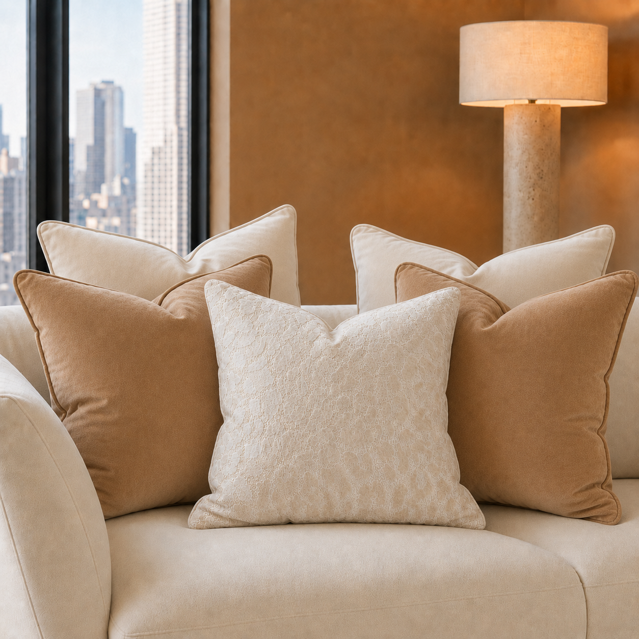 Cushion F+H Geo Safari Cream Available Early Oct