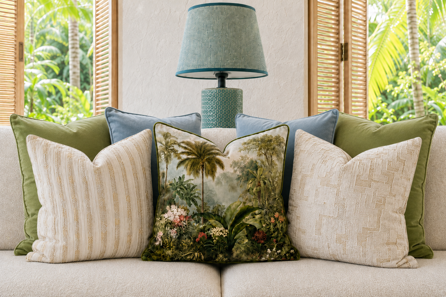 Cushion F+H Velvet Tropical Botanic Available Early Oct