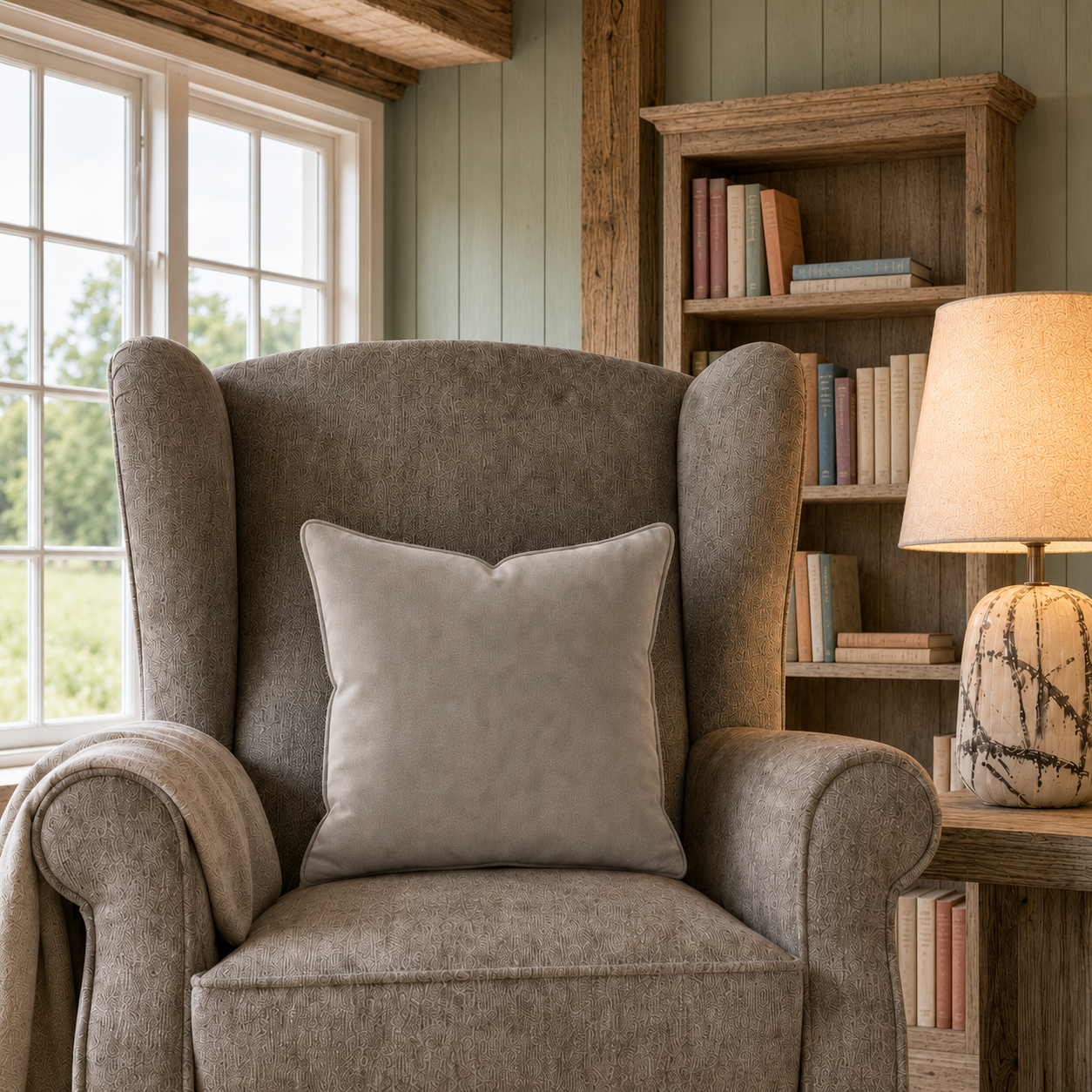 Cushion F+H Velvet Plain Soft Mink Available Early Oct