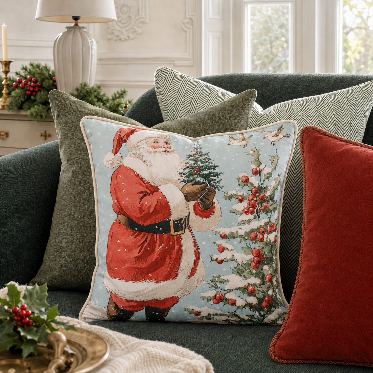 Cushion F+H Velvet Yuletide Gift Available Early Oct