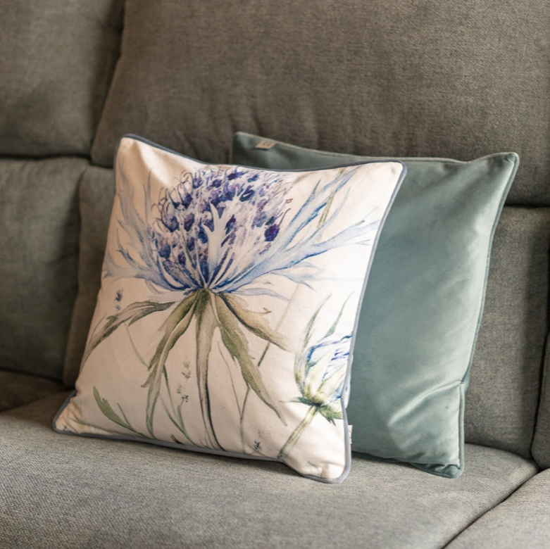 Cushion F+H Velvet Meadow Botanic Ivory
