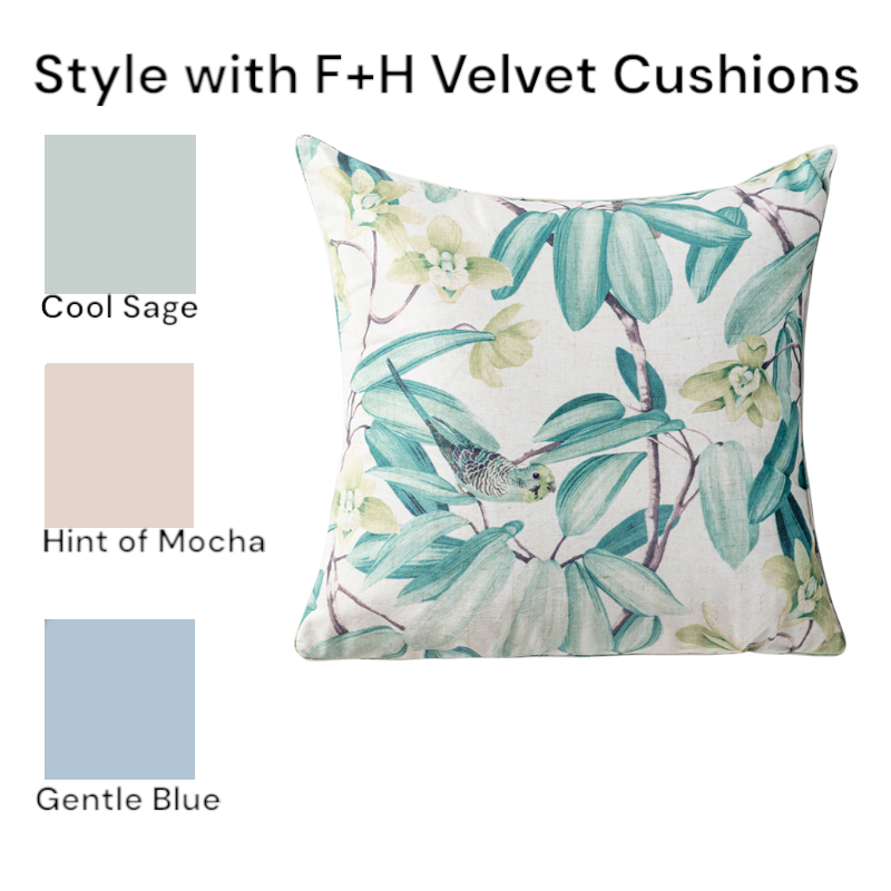 Cushion Chenille Print Misty Dawn