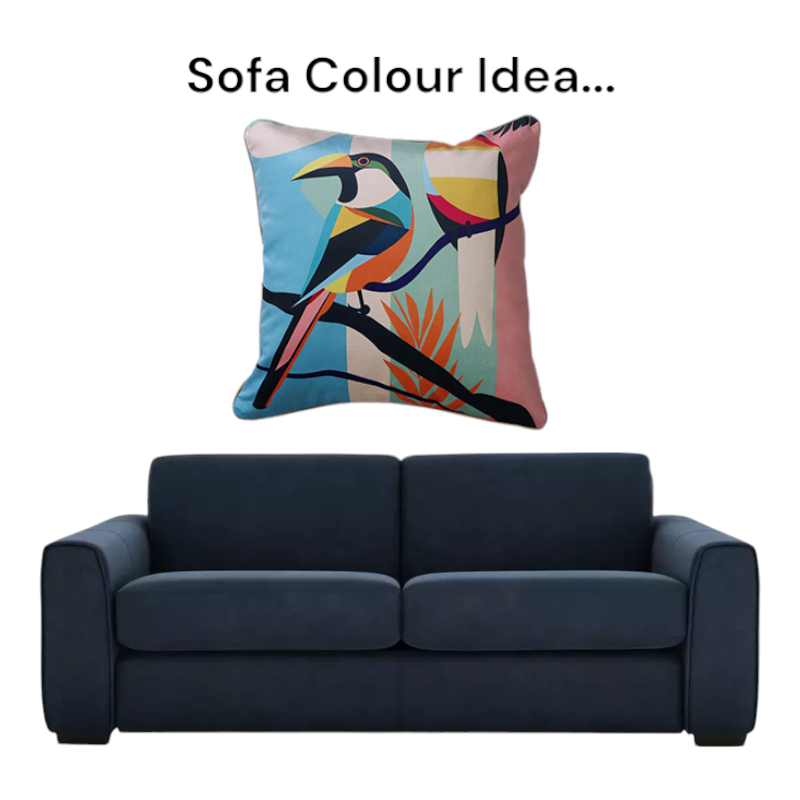 Cushion F+H Velvet Polly Parrot Pair