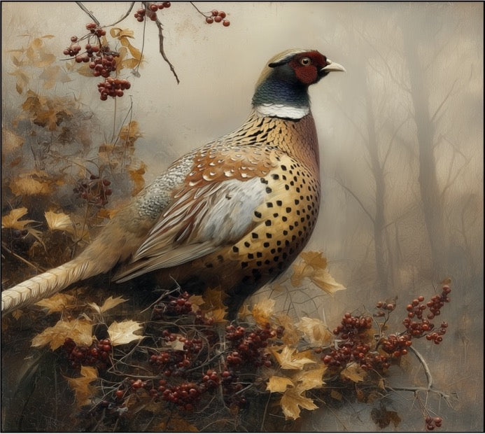 Cushion F+H Velvet Woodland Pheasant Available Early Oct