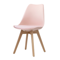 Eames Style Dining Chairs Pink with padded seat - Back in stock early April Pre order now - Fervor + Hue