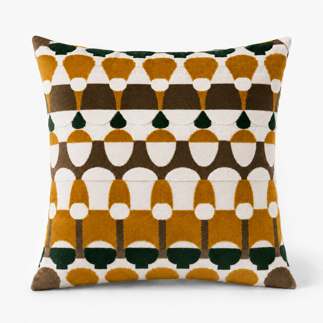 Cushion F+H Studio Geo Ninepins Ochre