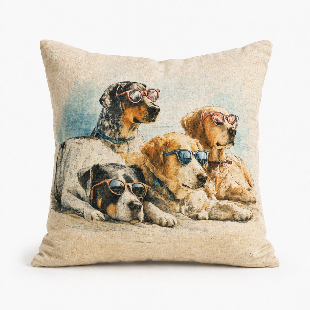 Cushion Linen Weave Beach Boys