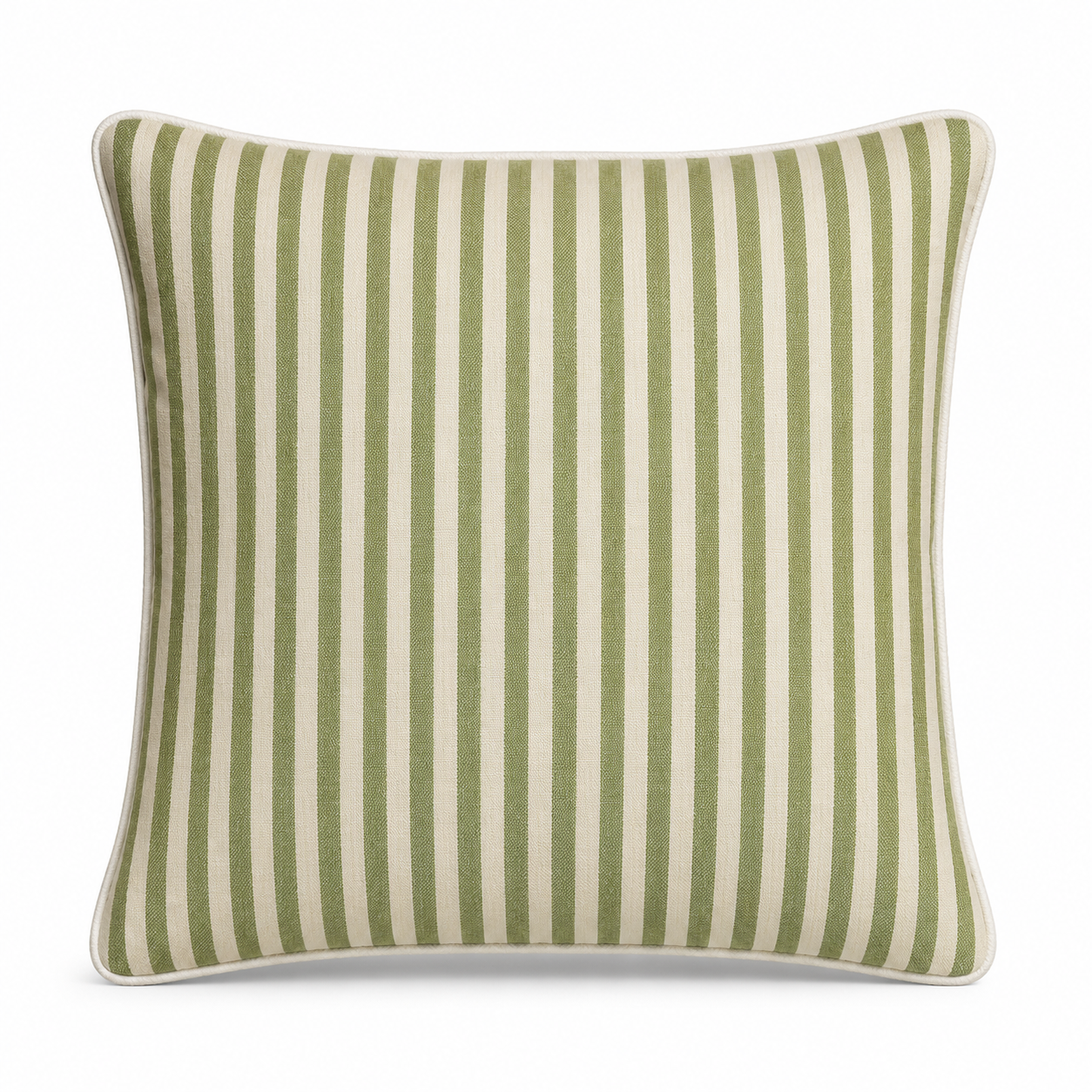 Cushion Linen Weave Stripe Green
