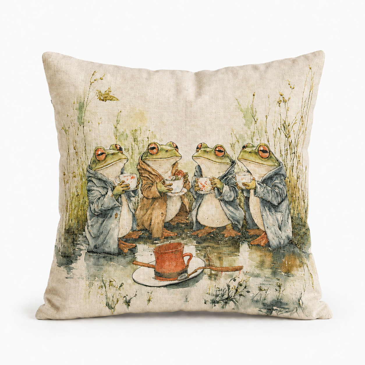 Cushion Linen Weave Teatime Chat