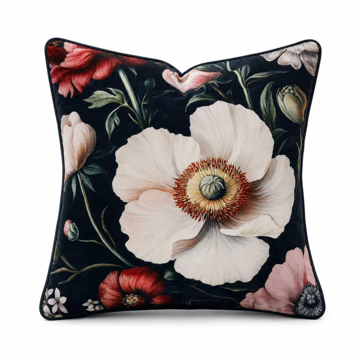Cushion F+H Velvet Night Bloom Ivory Multi