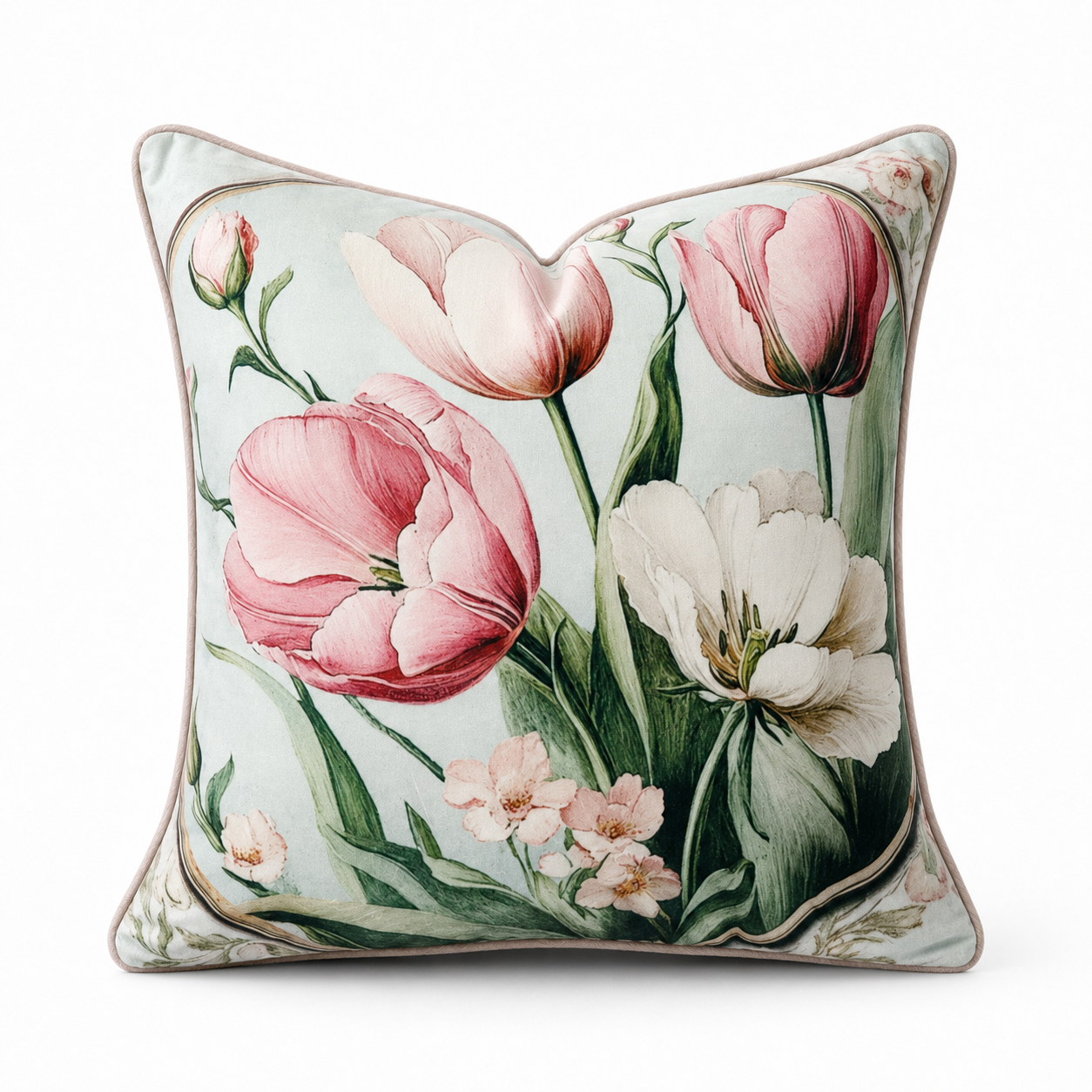 Cushion F+H Velvet Floral Tulips