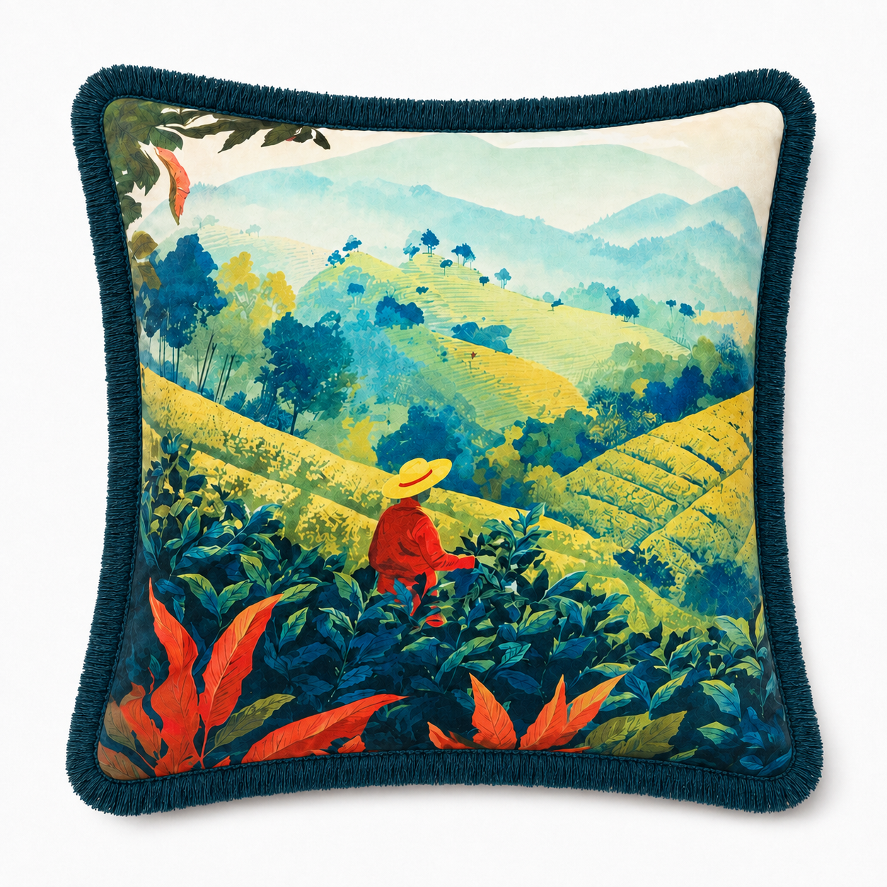 Cushion F+H Velvet Tea Leaf Available Early Oct