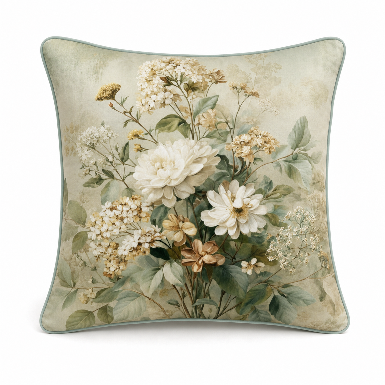 Cushion F+H Velvet Wildflowers Sage Available Early Oct