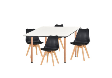 Dining Set Eames Black - 4 Chairs / Rectangle Table - Pre order for early April Delivery - Fervor + Hue