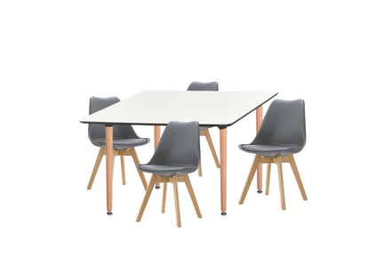 Dining Set Eames Grey - 4 Chairs / Rectangle Table - Pre order for early April Delivery - Fervor + Hue