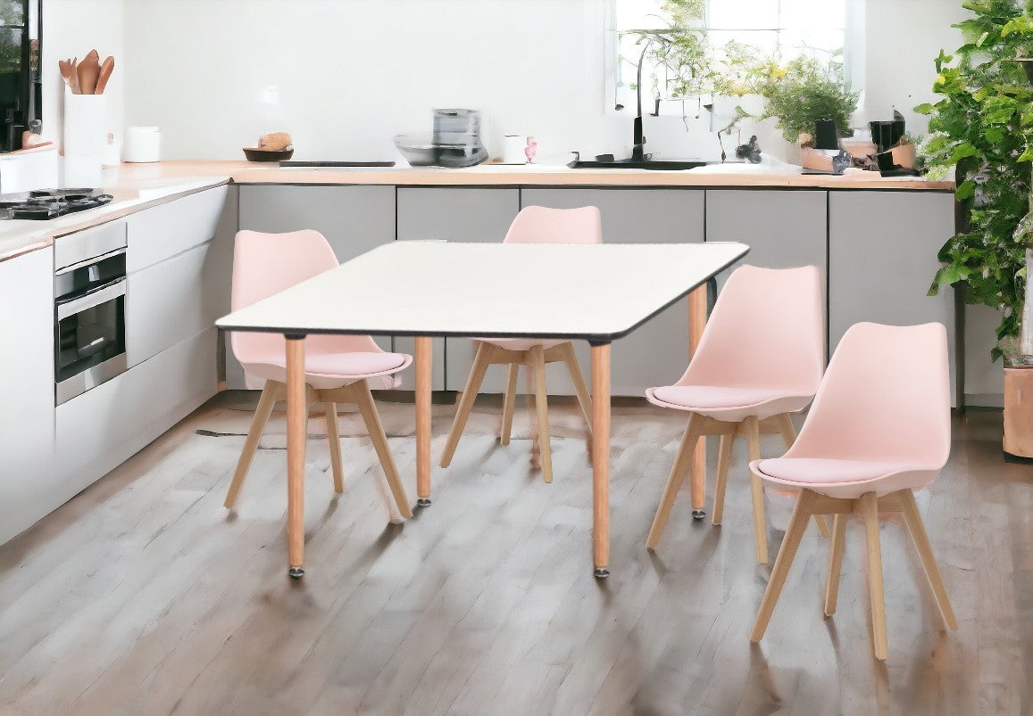 Dining Set Eames Pink - 4 Chairs / Rectangle Table - Pre order for early April Delivery - Fervor + Hue