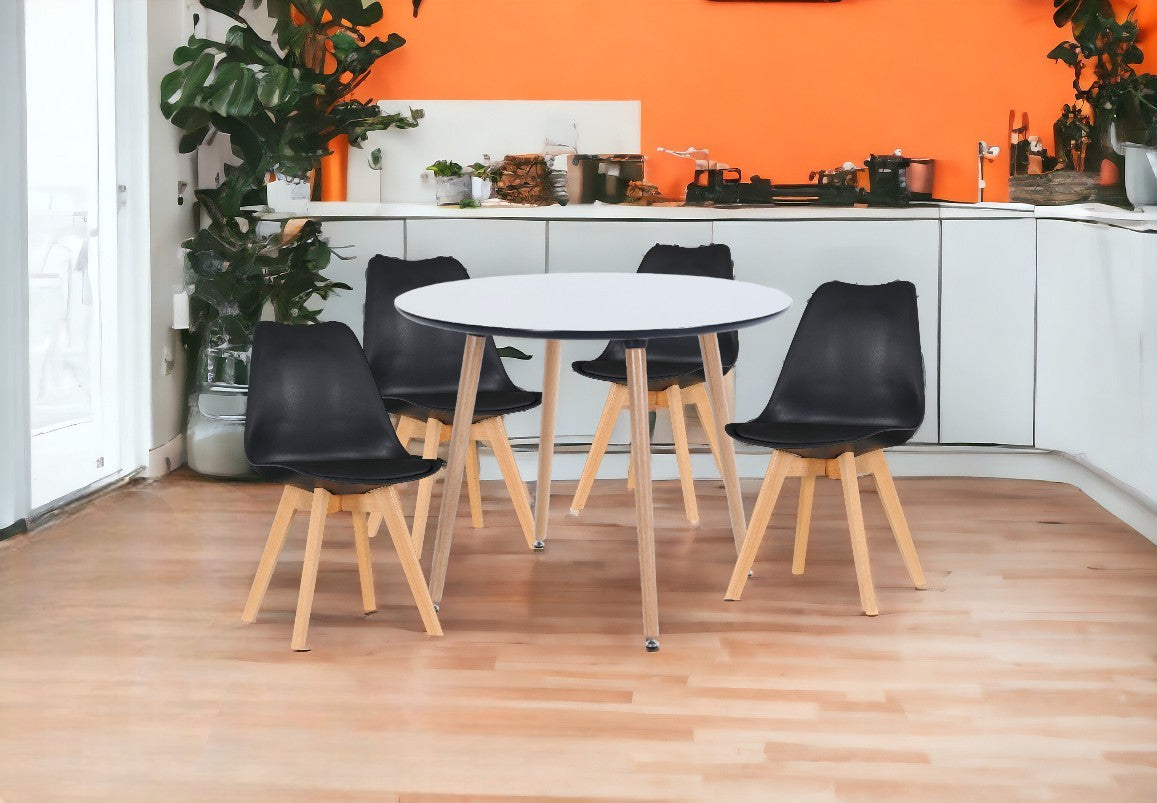 Dining Set Eames Black - 4 Chairs / Round Table - Pre order for early April Delivery - Fervor + Hue