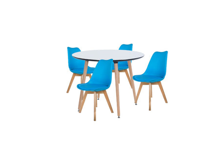 Dining Set Eames Blue - 4 Chairs / Round Table - Pre order for early April Delivery - Fervor + Hue