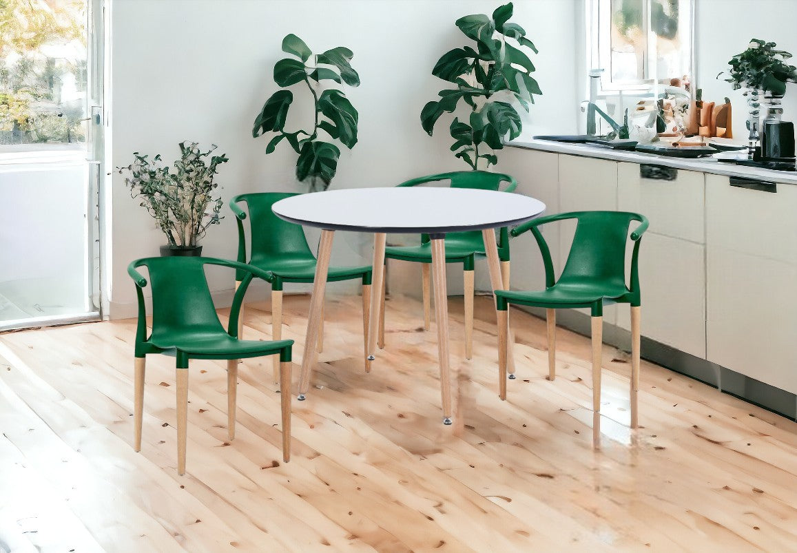 Dining Set Daisy T Green - 4 Chairs / Round Table - Fervor + Hue