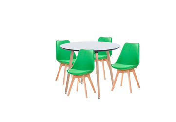 Dining Set Eames Green - 4 Chairs / Round Table - Pre order for early April Delivery - Fervor + Hue