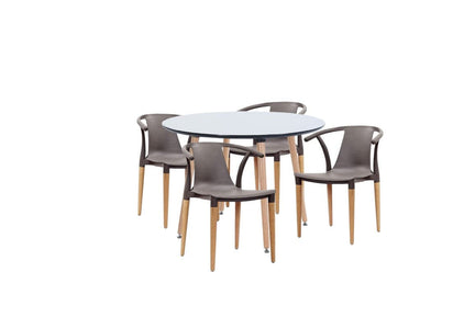 Dining Set Daisy T Grey - 4 Chairs / Round Table - Fervor + Hue