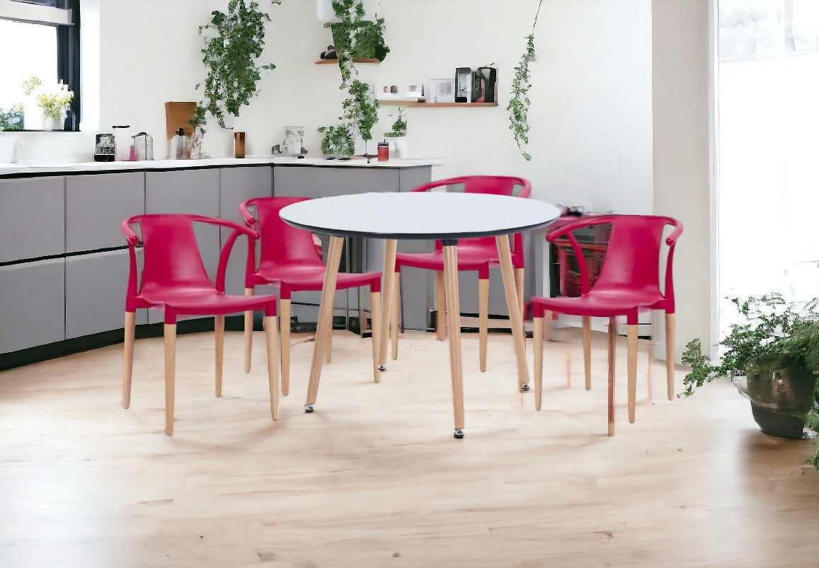 Dining Set Daisy T Raspberry - 4 Chairs / Round Table - Fervor + Hue