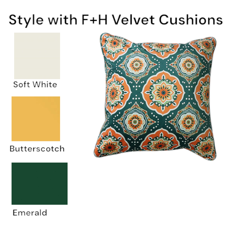 Cushion F+H Velvet Trellis Circle