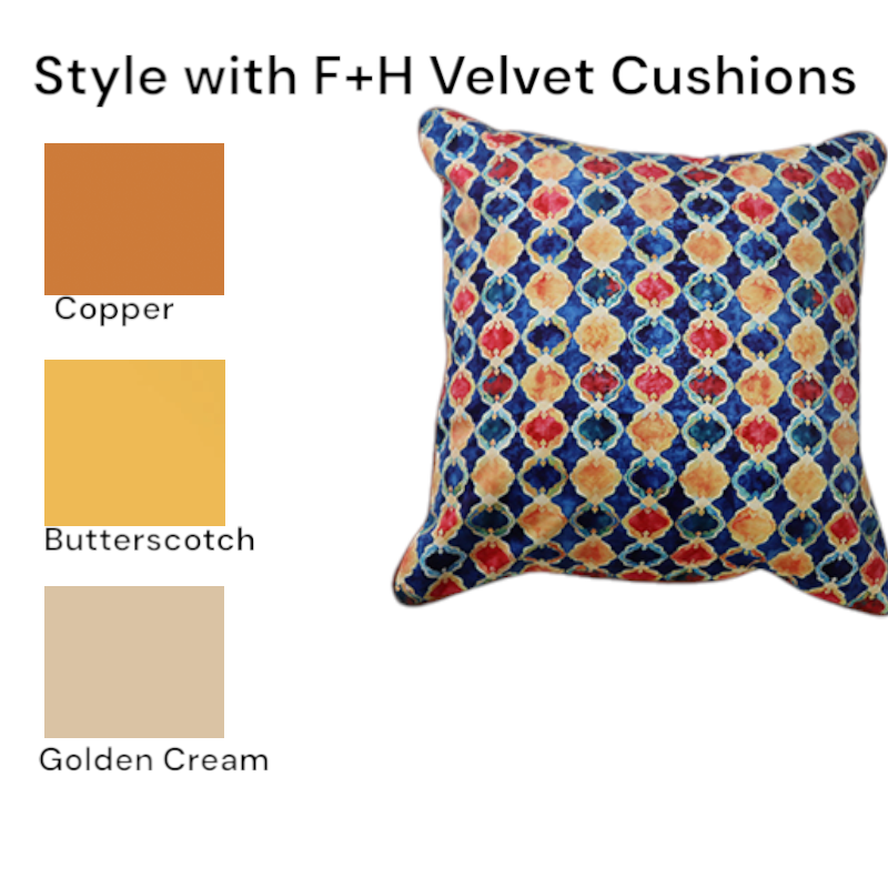 Cushion F+H Velvet Trellis Ornate