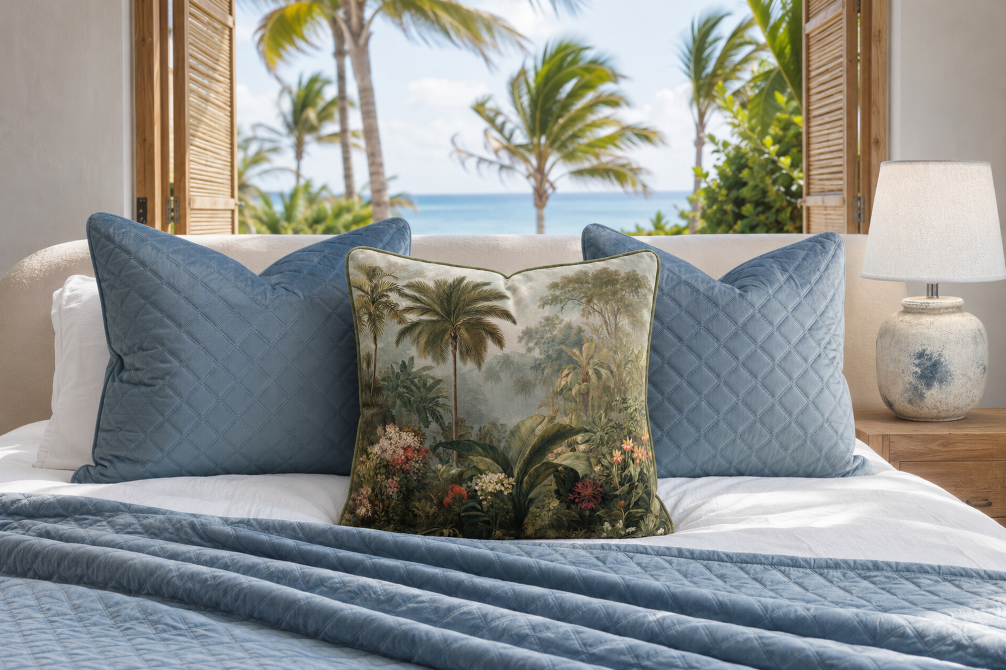 Cushion F+H Velvet Tropical Botanic Available Early Oct