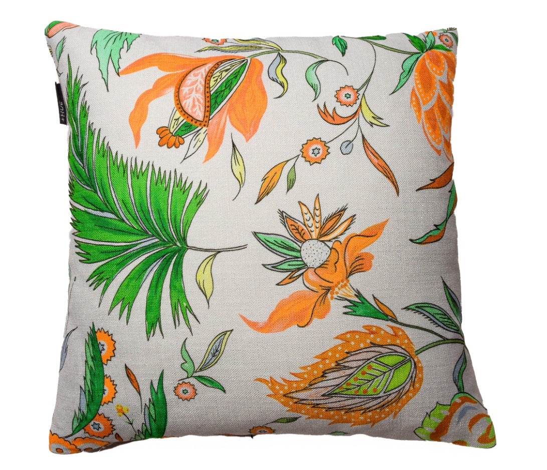 Cushion Linen Weave Botanic Citrus