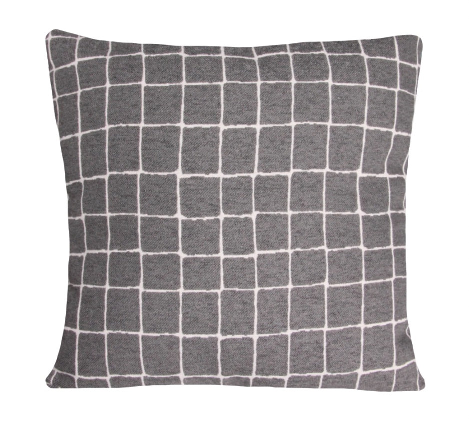 Cushion Caspian Checkers Grey