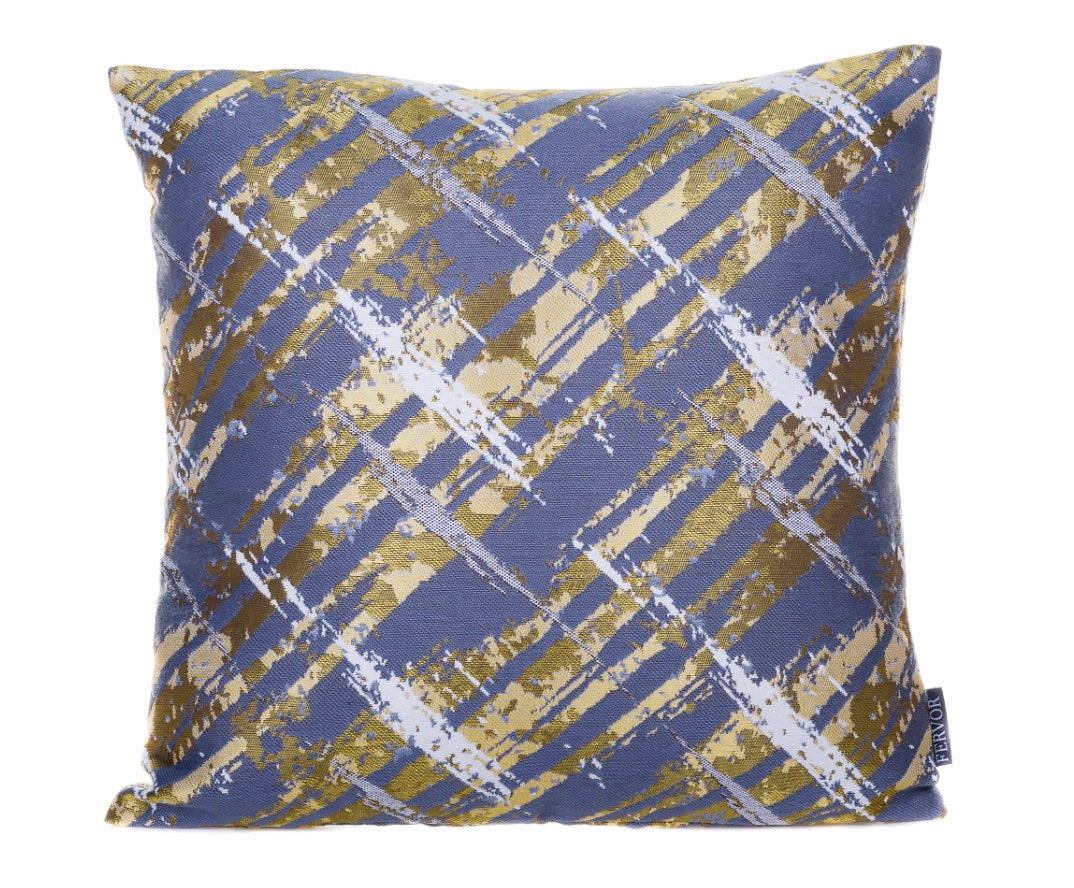 Cushion Abstract Line Grey Gold