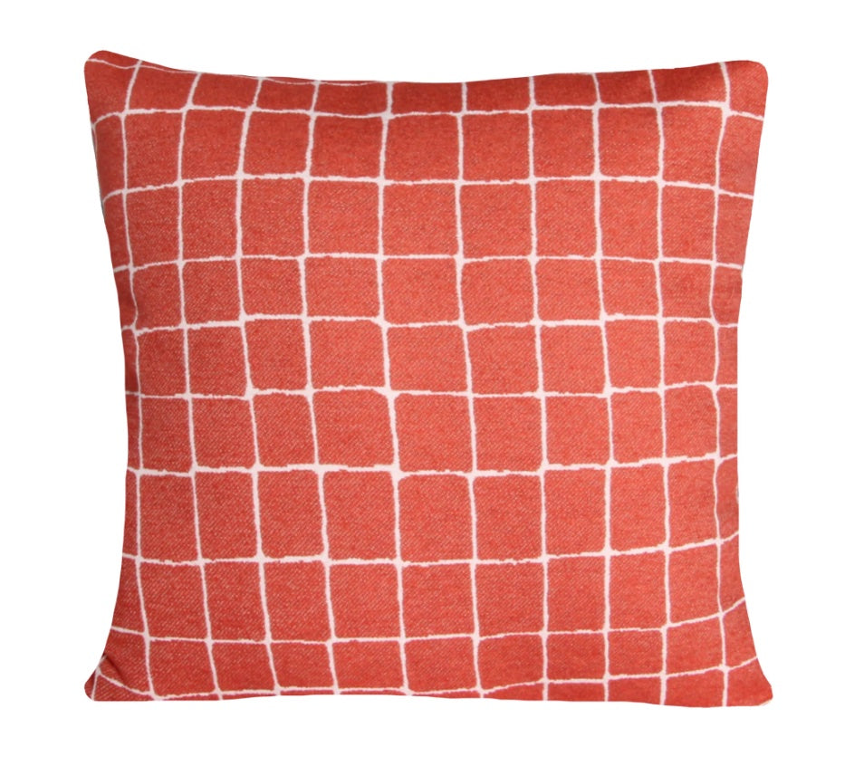 Cushion Caspian Checkers Ember Glow