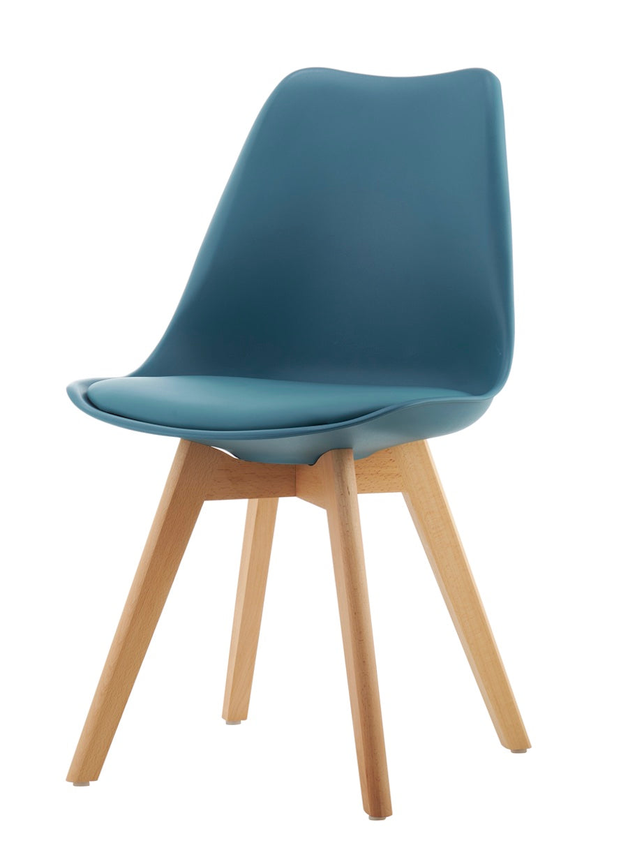 Eames Style Dining Chairs Teal with padded seat - Available this March Pre order now