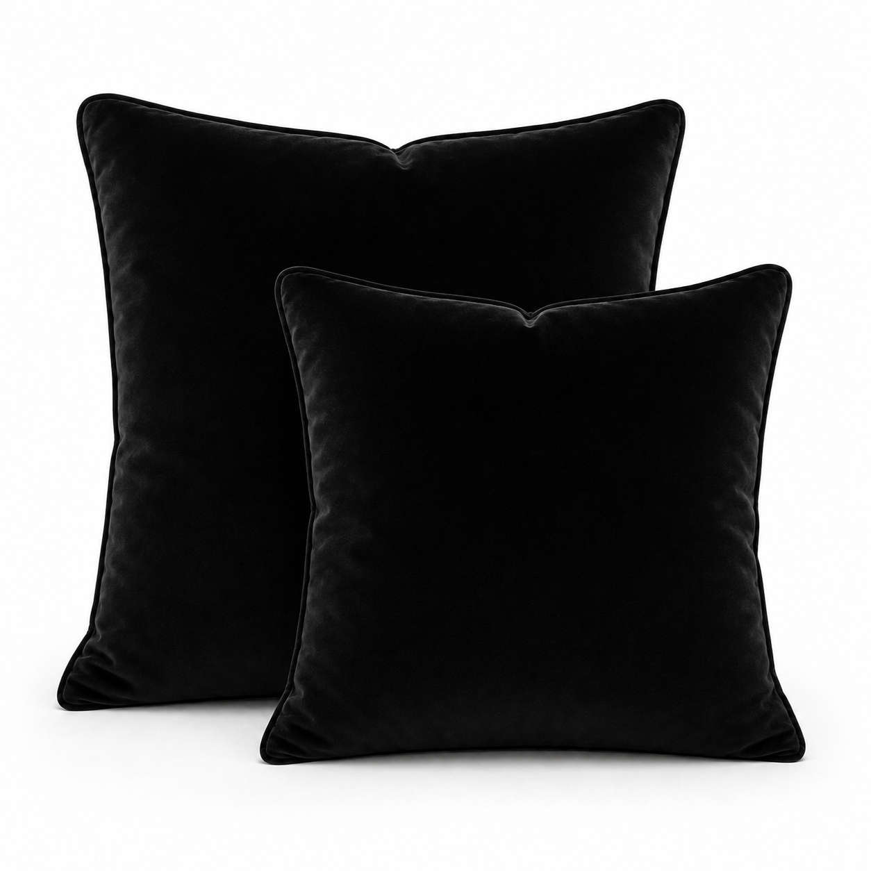 Cushion F+H Velvet Plain Black 50x50cm
