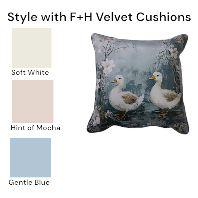 Cushion F+H Velvet Vintage Duck Pair