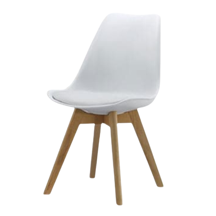 Eames Style Dining Chairs White with padded seat - Back in stock early April Pre order now - Fervor + Hue