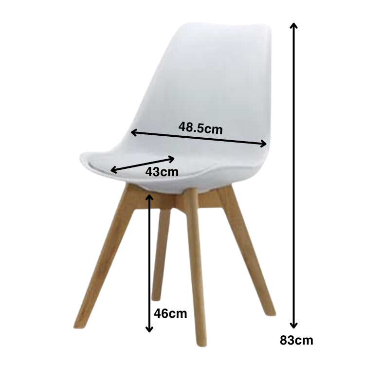 Eames Style Dining Chairs White with padded seat - Back in stock early April Pre order now - Fervor + Hue