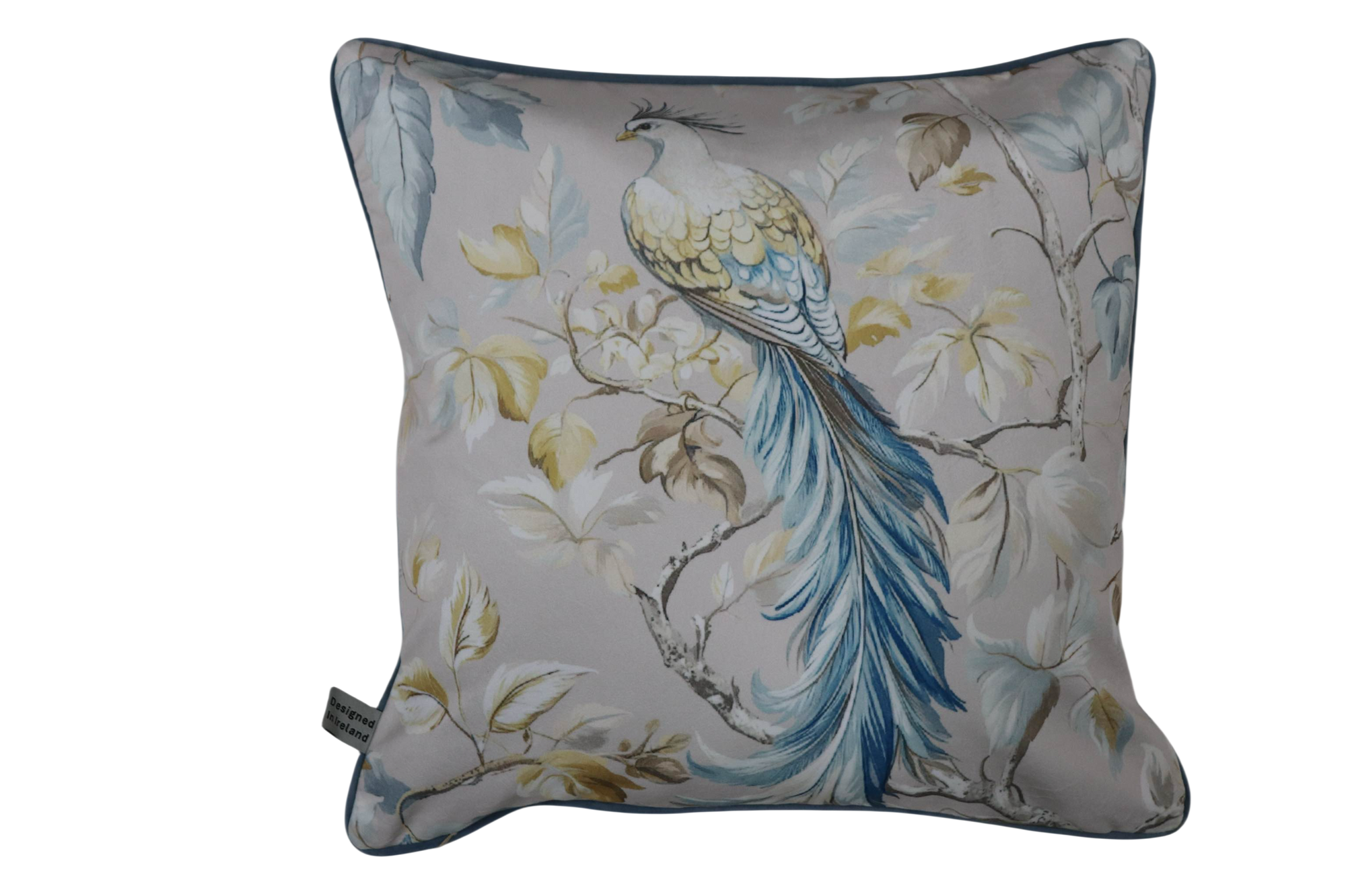 Cushion F+H Velvet Classic Bird Gentle Blue