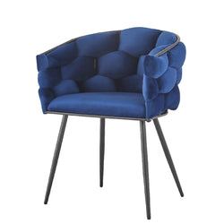 Aya Arm Chair Velvet Blue - Fervor + Hue