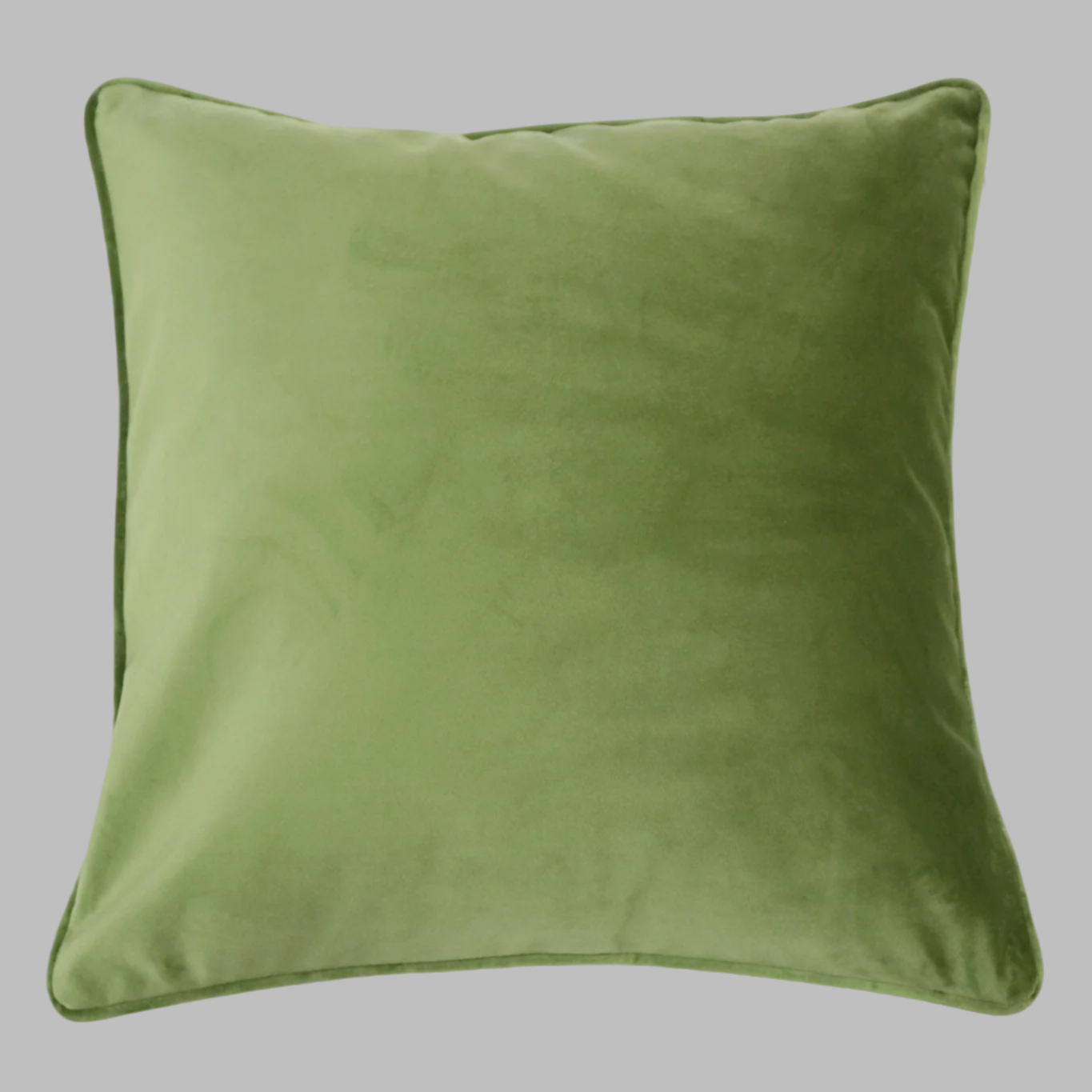 Cushion F+H Velvet Plain Moss Green 45x45cm