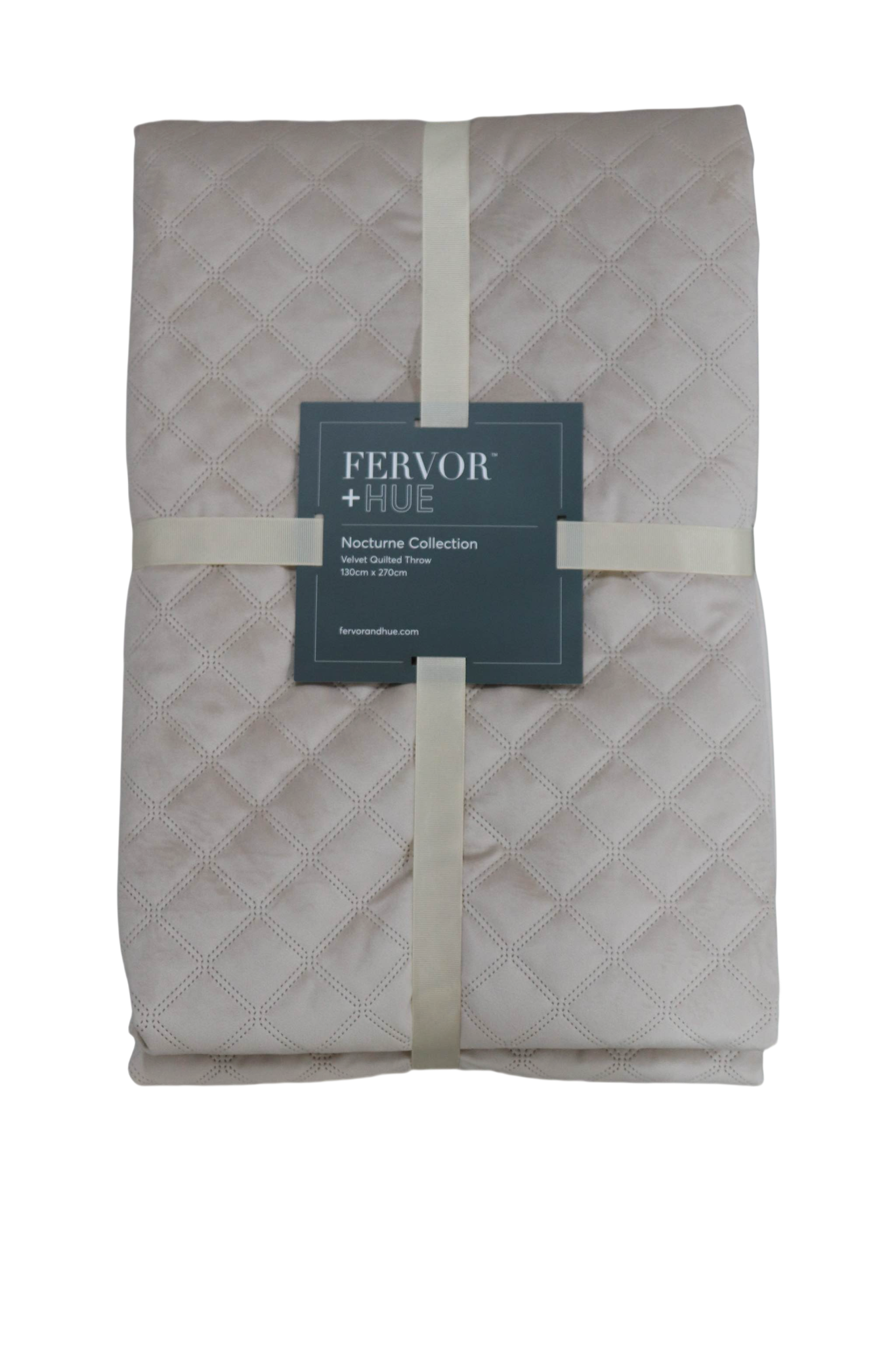 F+H Quilted Velvet Throw Mocha