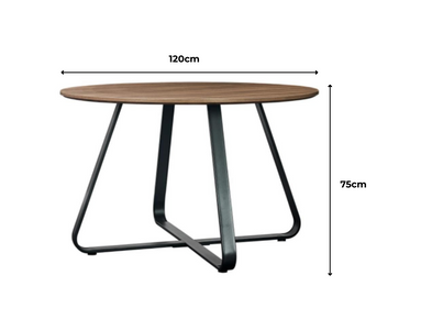 Metro Dining Table Round Angle Metal - Collection Only - Fervor + Hue