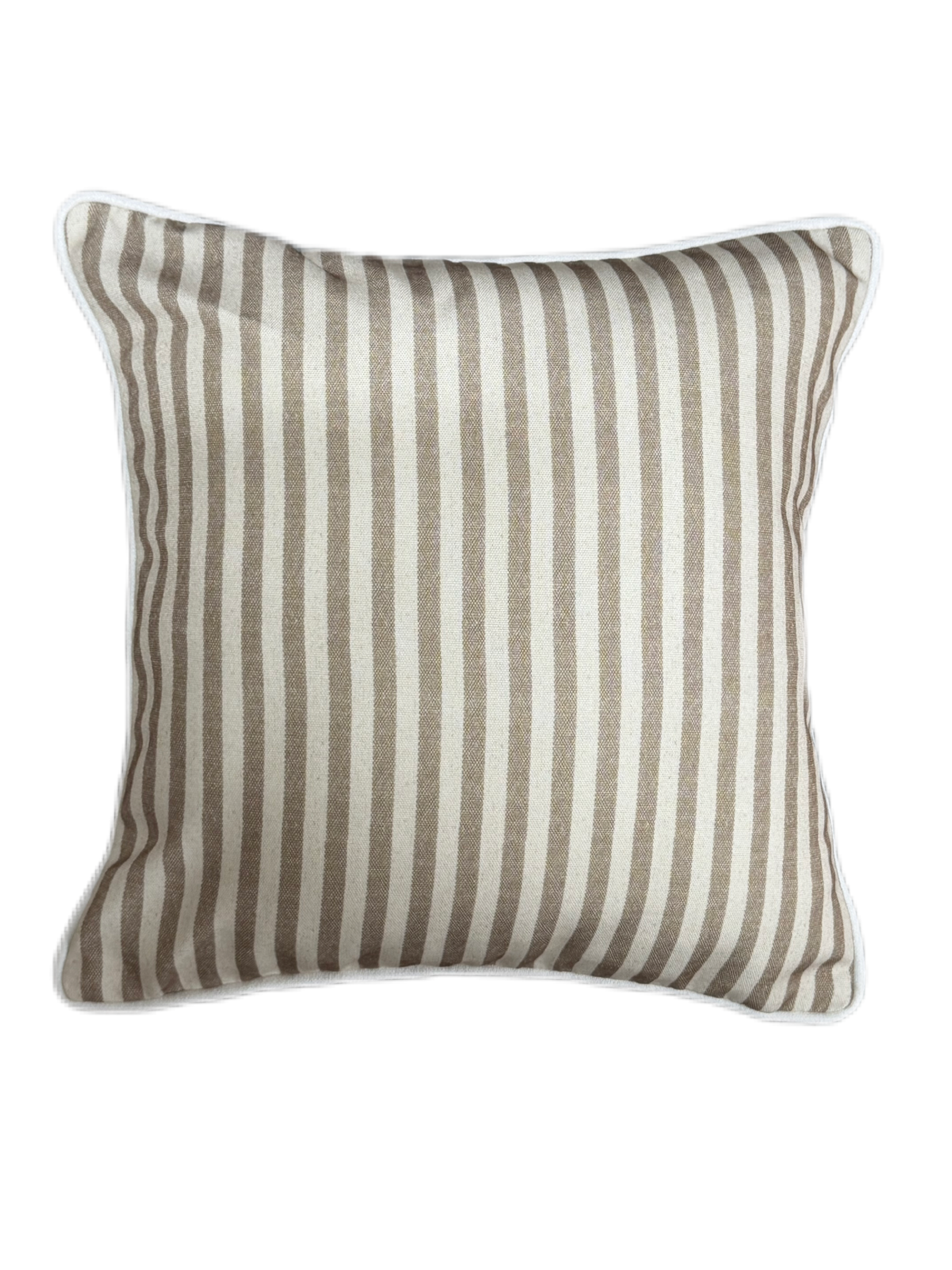 Cushion Linen Weave Stripe Beige