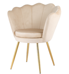 Shell Arm Chair Velvet Beige - Fervor + Hue