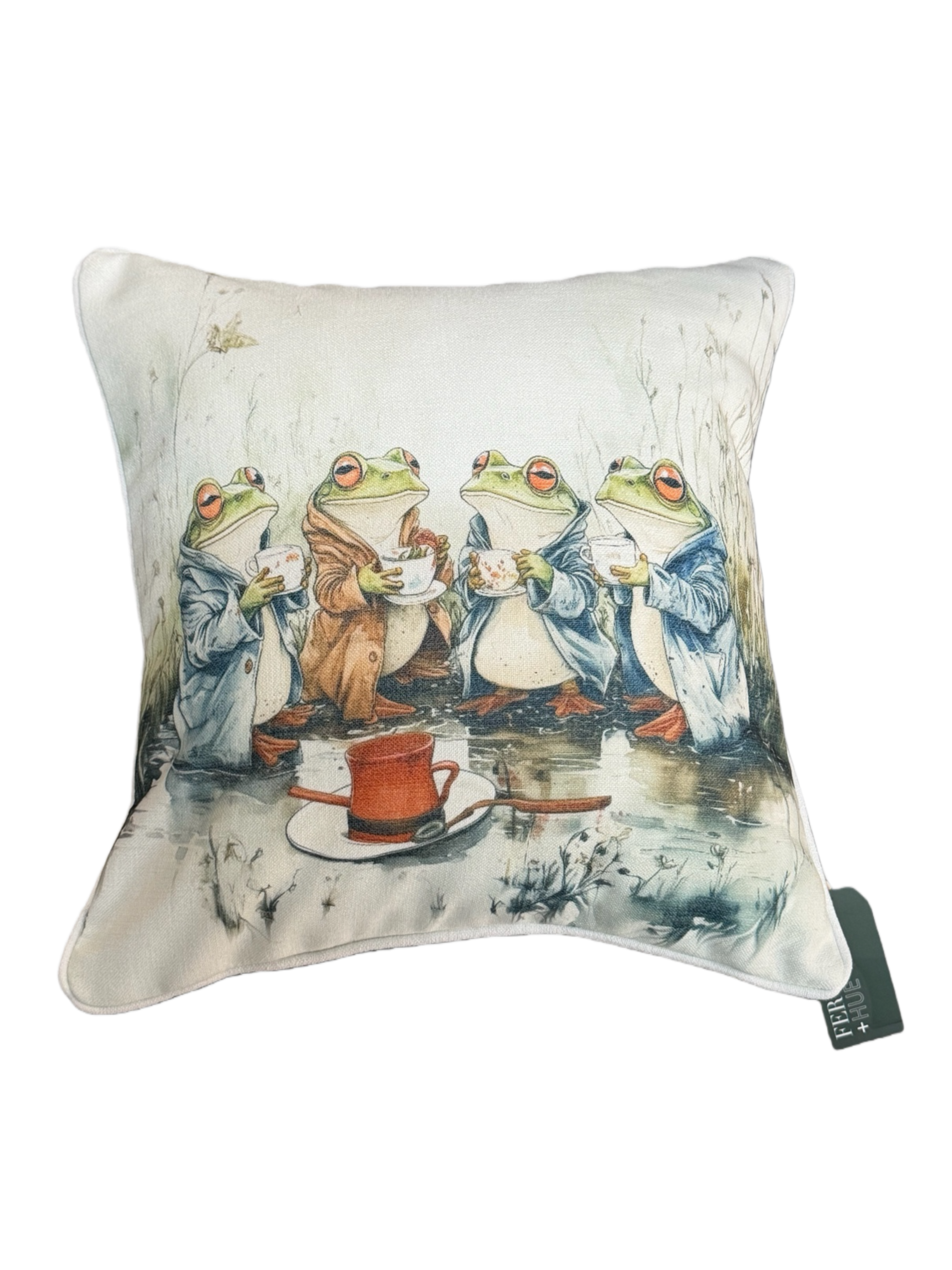 Cushion Linen Weave Teatime Chat