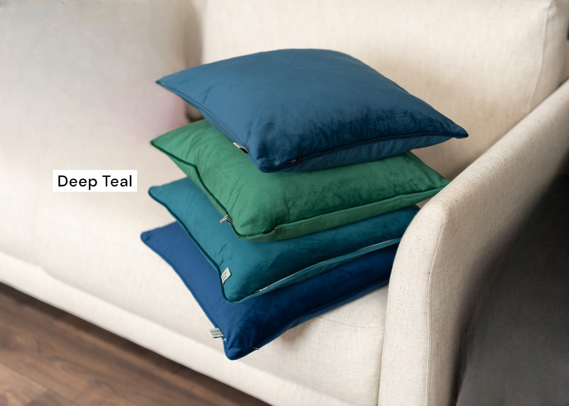 Cushion F+H Velvet Plain Deep Teal 45x45cm