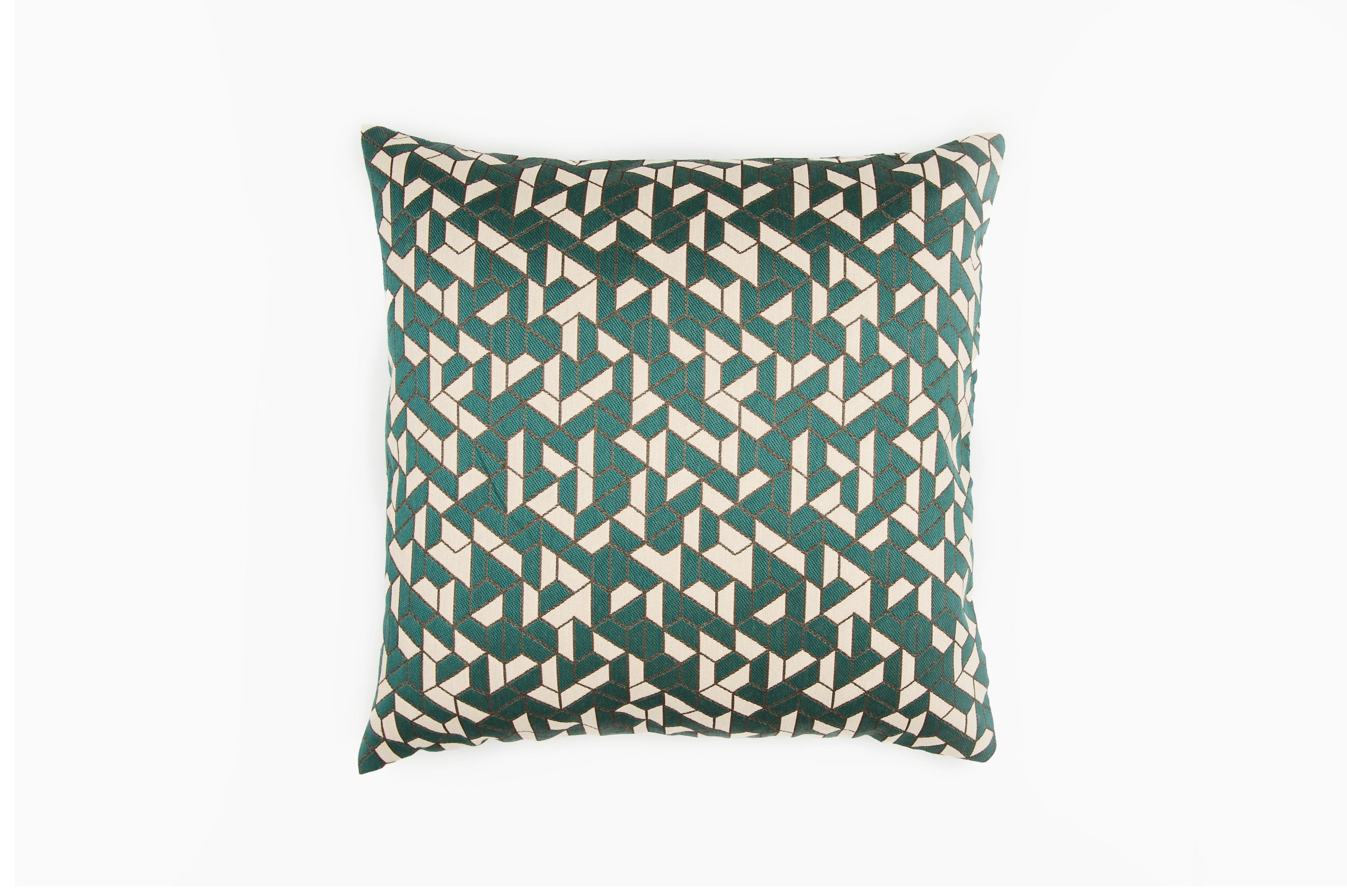 Cushion Geo Block Emerald - Fervor + Hue