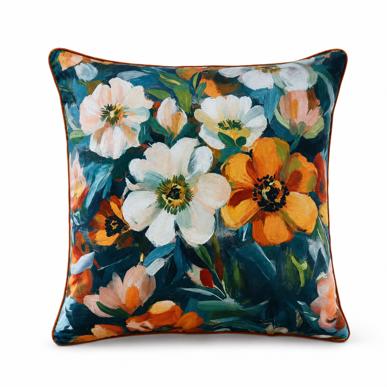 Cushion F+H Velvet Floral Border Available Early Oct